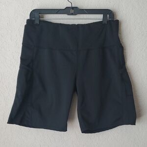Lit 26 Black Bike Shorts High Waisted Side Pockets Active Shorts Size Medium M